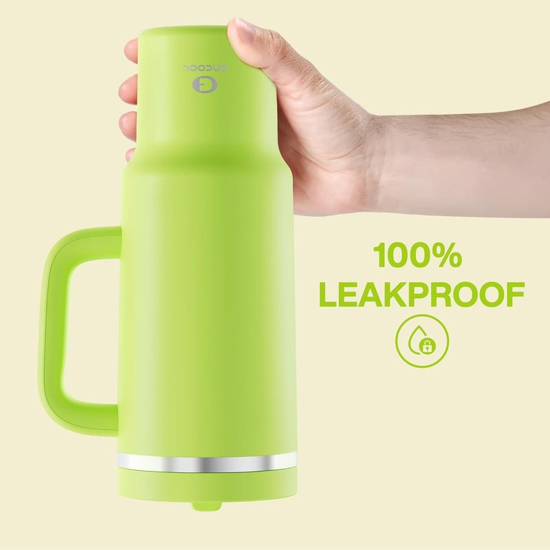 ENCOOL 40 oz Tumbler with Handle and Straw: Stainless Steel Insulated Tumbler Keeps Cold for 24 Hours, Leakproof Travel Cup Fits in Cup Holder and BPA-Free,Sharp Green - Image 5